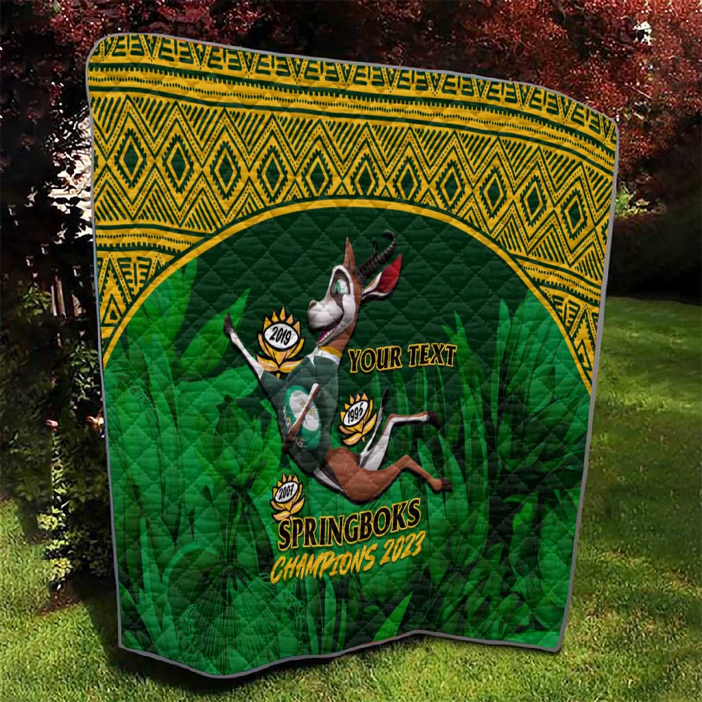 Custom South Africa Rugby Quilt Go Bokke World Cup Champions History LT14