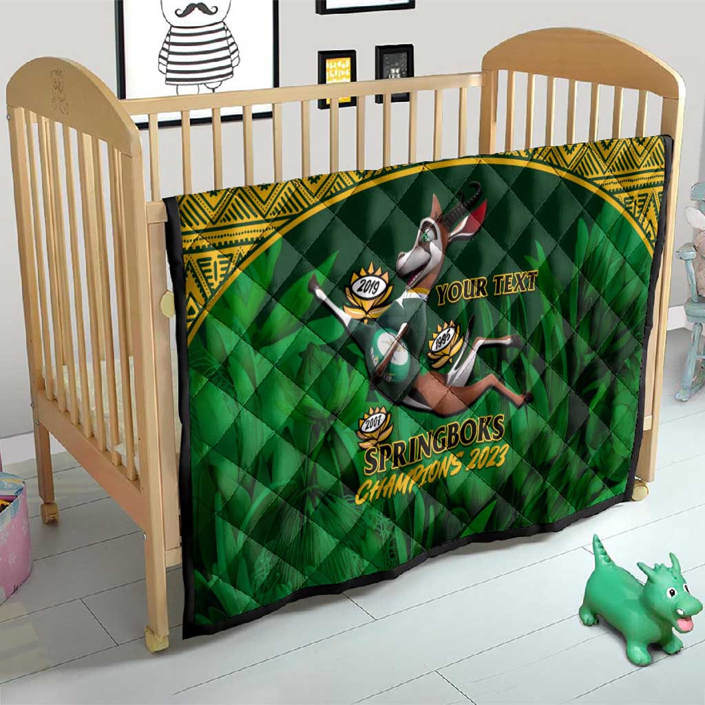 Custom South Africa Rugby Quilt Go Bokke World Cup Champions History LT14