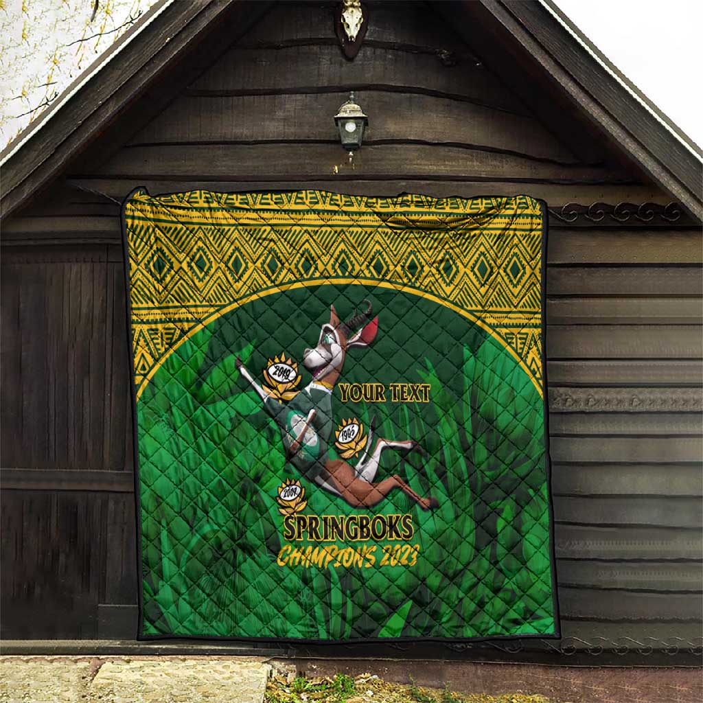 Custom South Africa Rugby Quilt Go Bokke World Cup Champions History LT14