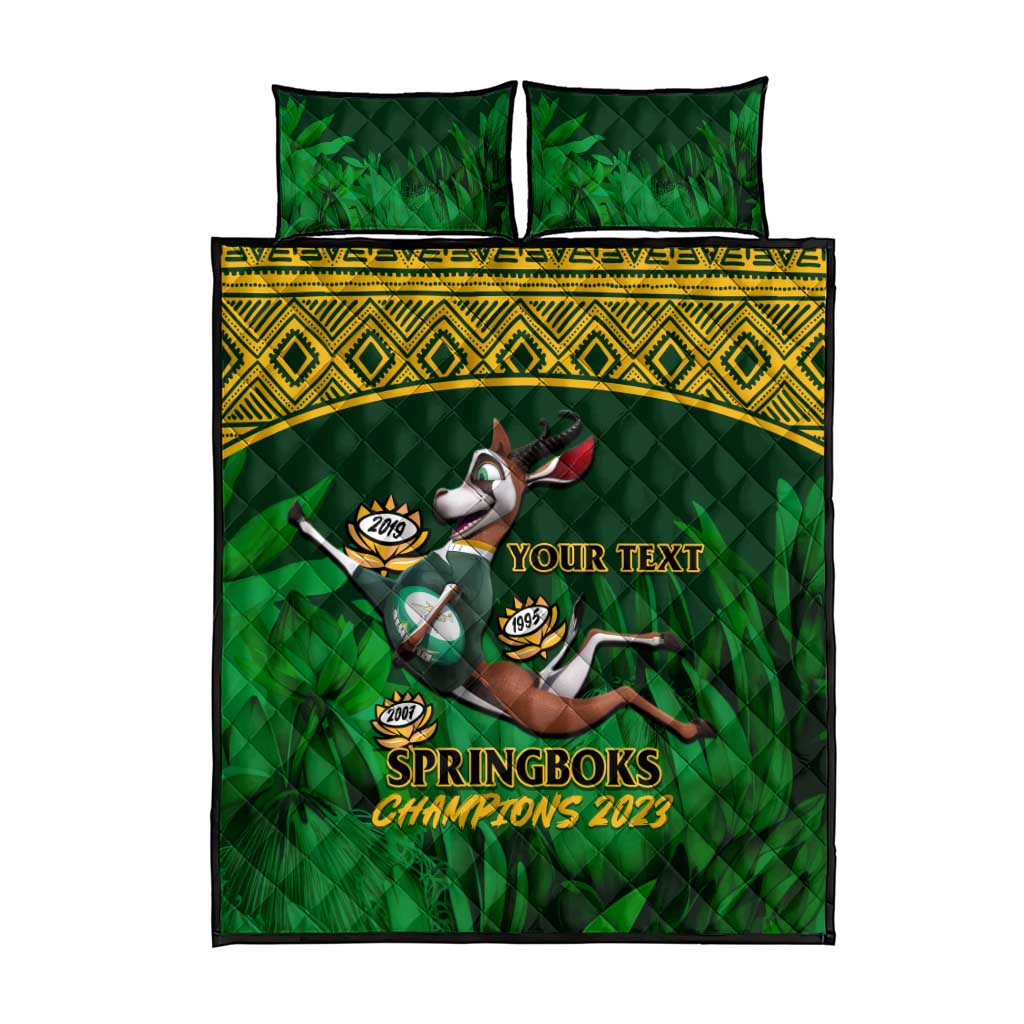 Custom South Africa Rugby Quilt Bed Set Go Bokke World Cup Champions History LT14