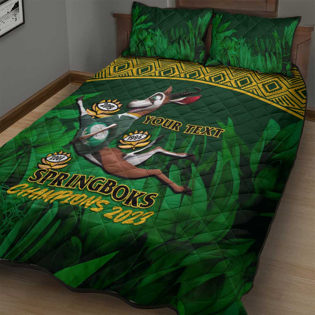 Custom South Africa Rugby Quilt Bed Set Go Bokke World Cup Champions History LT14
