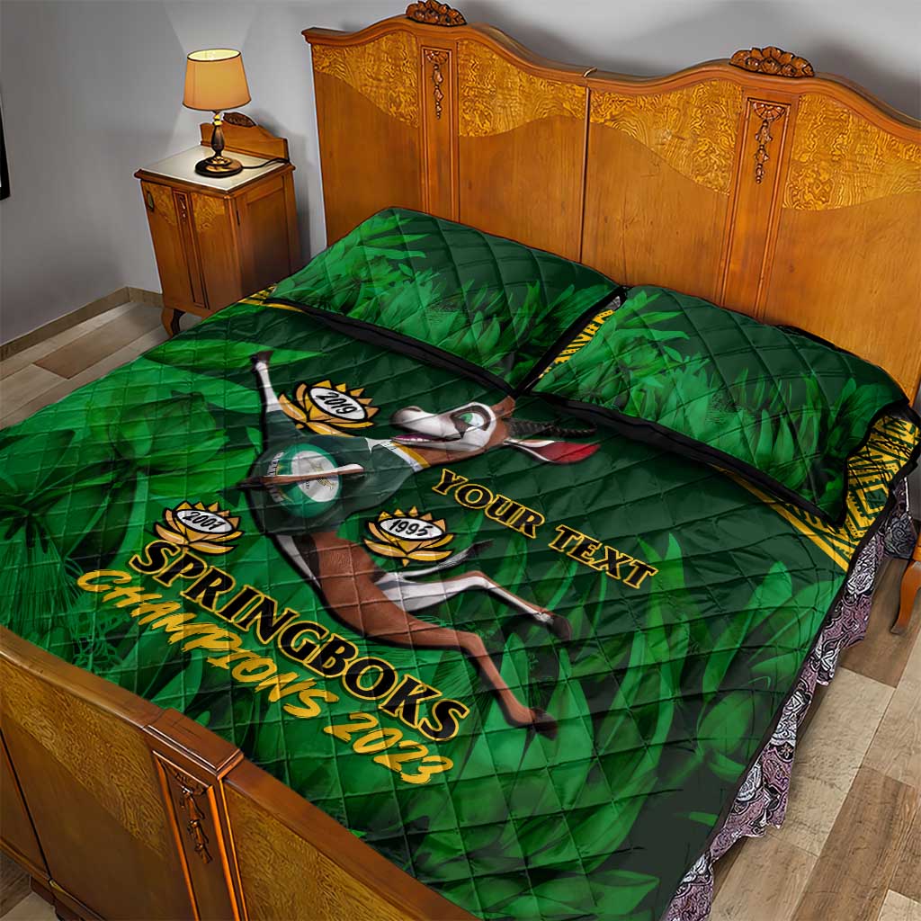 Custom South Africa Rugby Quilt Bed Set Go Bokke World Cup Champions History LT14