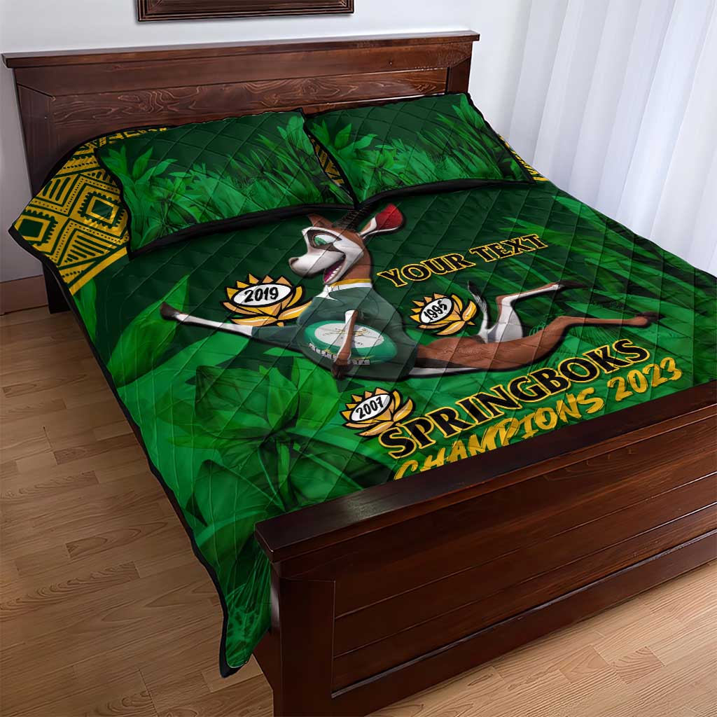Custom South Africa Rugby Quilt Bed Set Go Bokke World Cup Champions History LT14