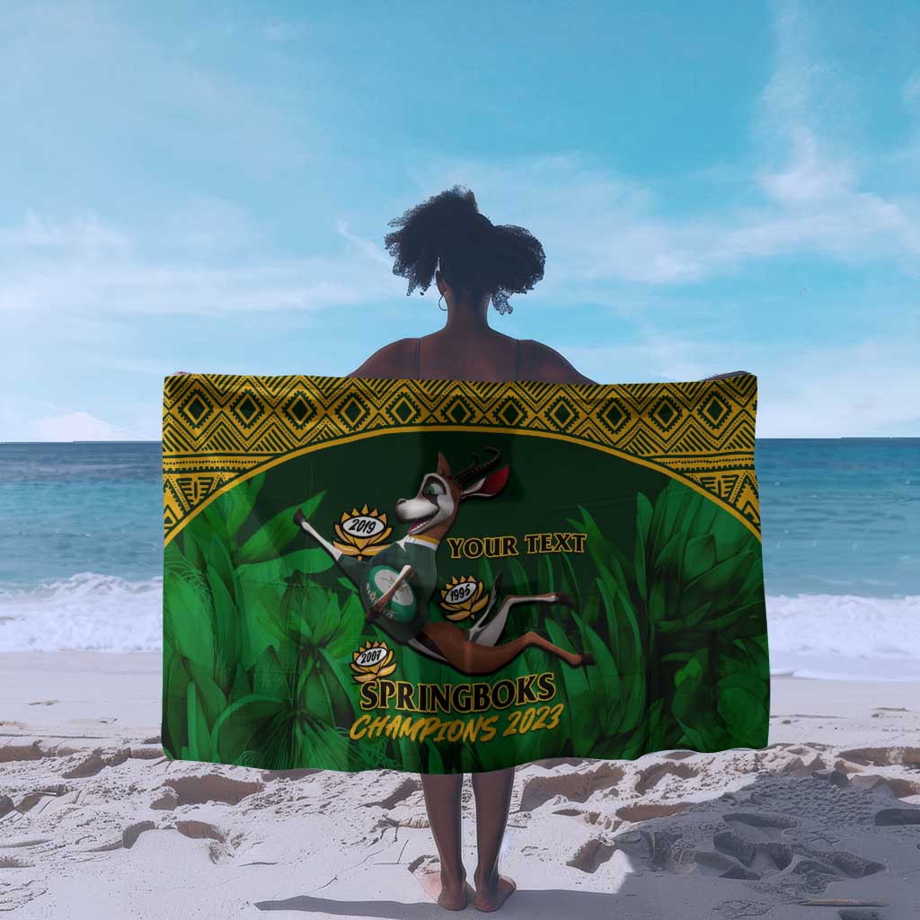Custom South Africa Rugby Sarong Go Bokke World Cup Champions History LT14