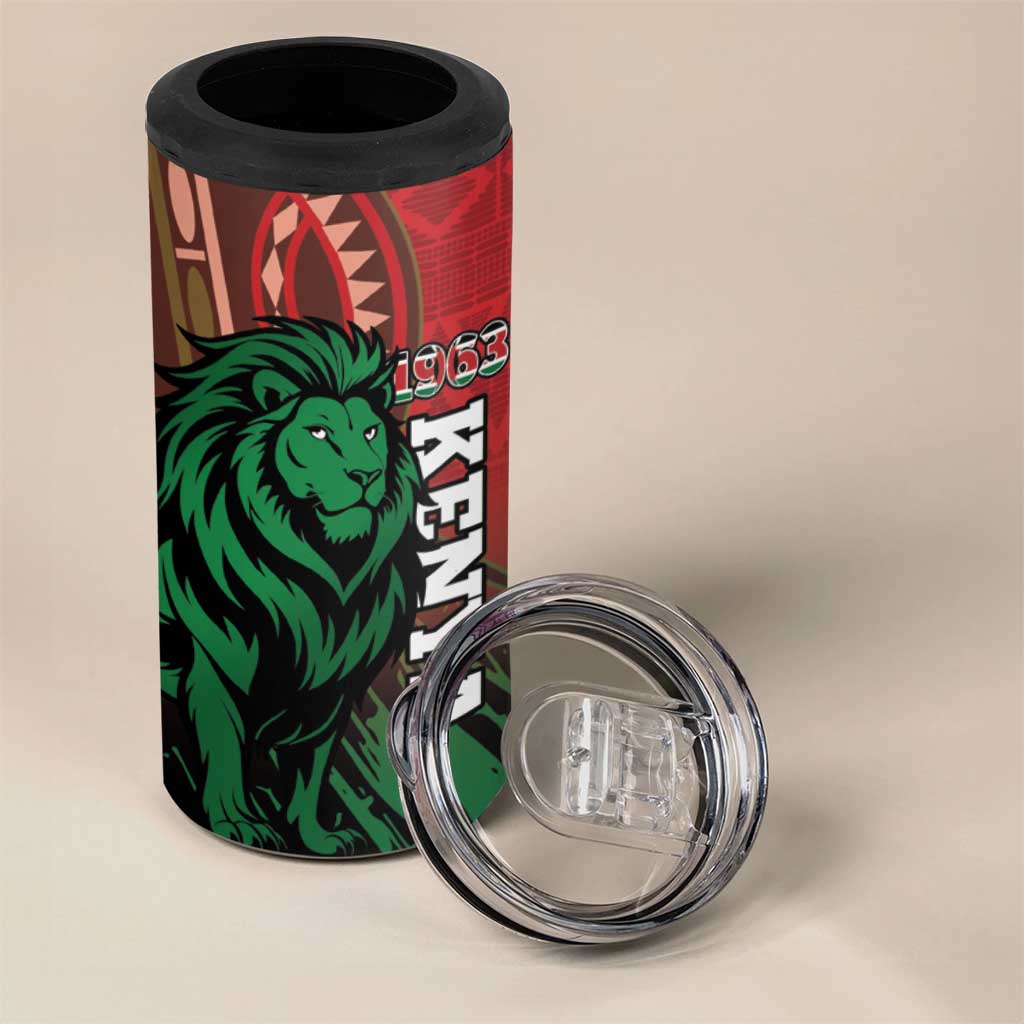 Kenya Independence Day 4 in 1 Can Cooler Tumbler Jamhuri ya Kenya 1963 - African Pattern LT14