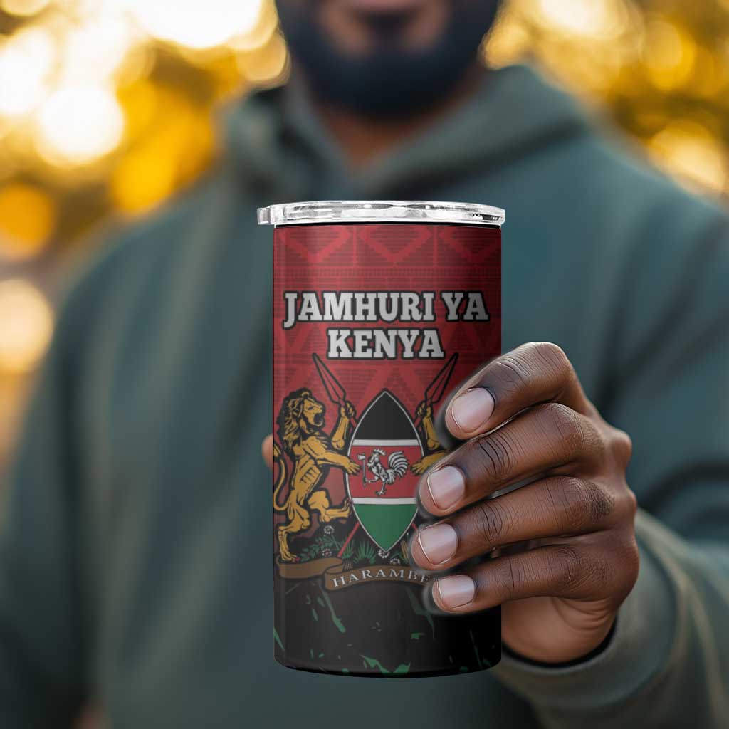 Kenya Independence Day 4 in 1 Can Cooler Tumbler Jamhuri ya Kenya 1963 - African Pattern LT14
