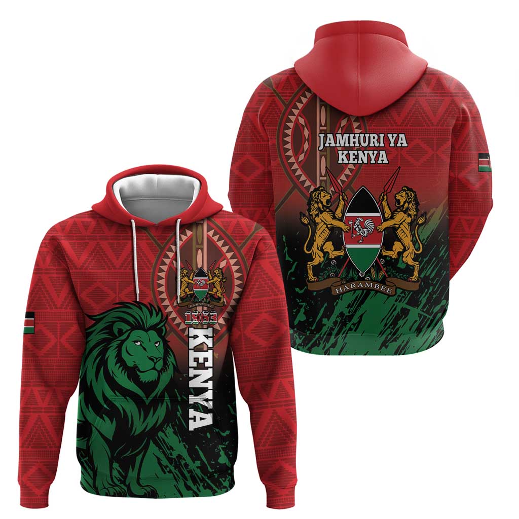 Kenya Independence Day Hoodie Jamhuri ya Kenya 1963 - African Pattern LT14