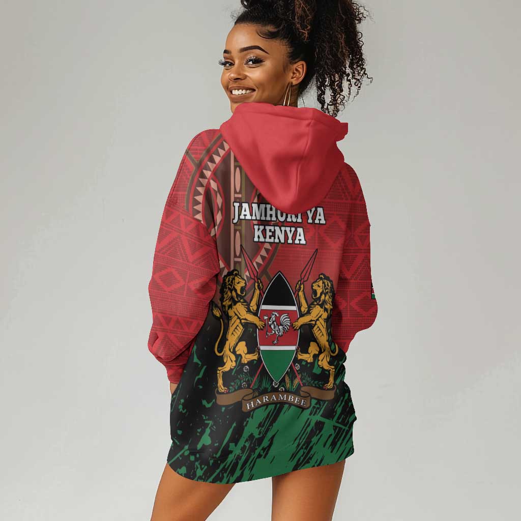 Kenya Independence Day Hoodie Dress Jamhuri ya Kenya 1963 - African Pattern LT14