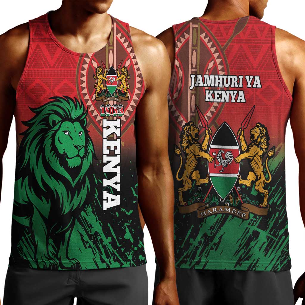 Kenya Independence Day Men Tank Top Jamhuri ya Kenya 1963 - African Pattern LT14