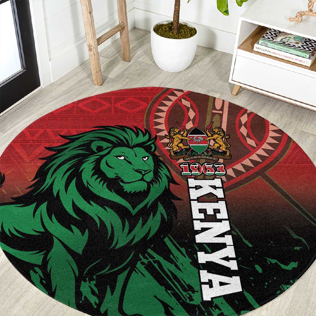 Kenya Independence Day Round Carpet Jamhuri ya Kenya 1963 - African Pattern LT14