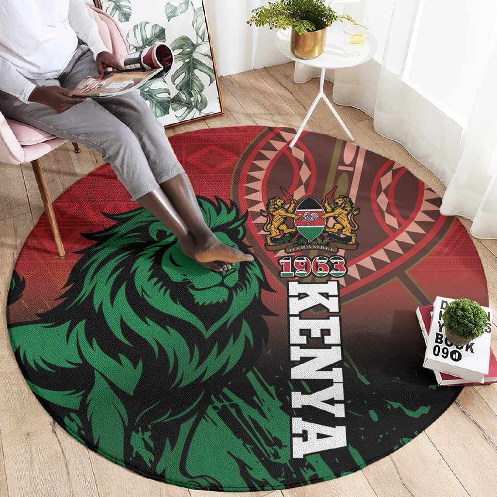Kenya Independence Day Round Carpet Jamhuri ya Kenya 1963 - African Pattern LT14