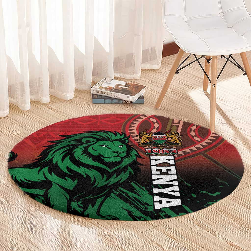 Kenya Independence Day Round Carpet Jamhuri ya Kenya 1963 - African Pattern LT14