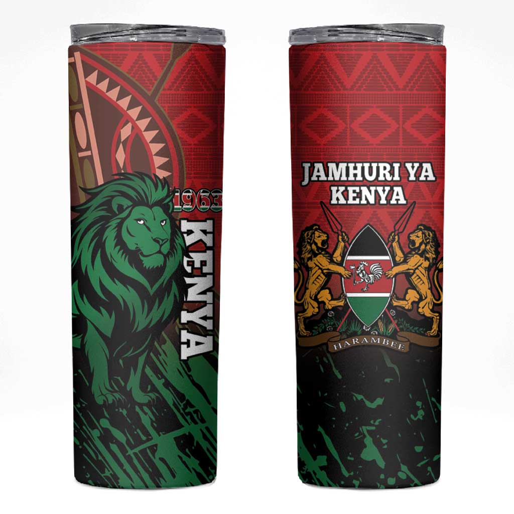 Kenya Independence Day Skinny Tumbler Jamhuri ya Kenya 1963 - African Pattern LT14