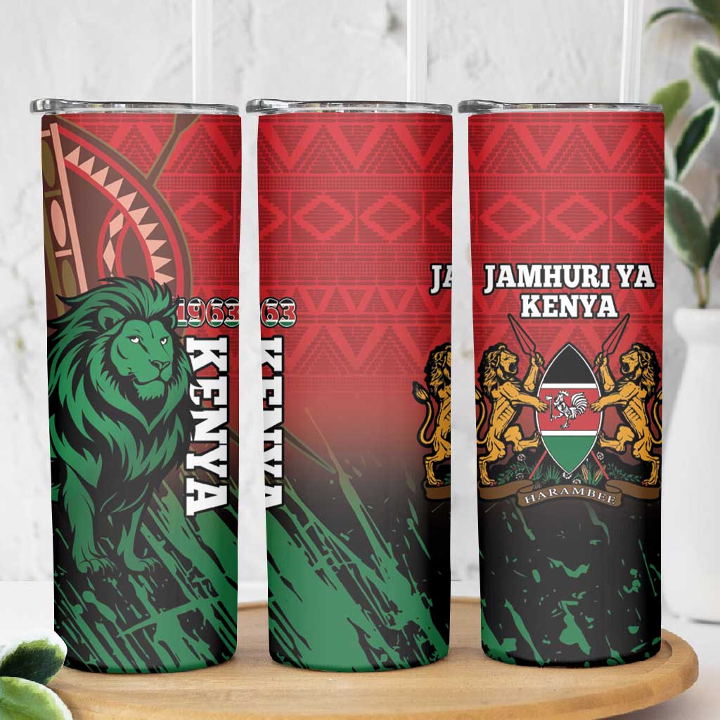 Kenya Independence Day Skinny Tumbler Jamhuri ya Kenya 1963 - African Pattern LT14
