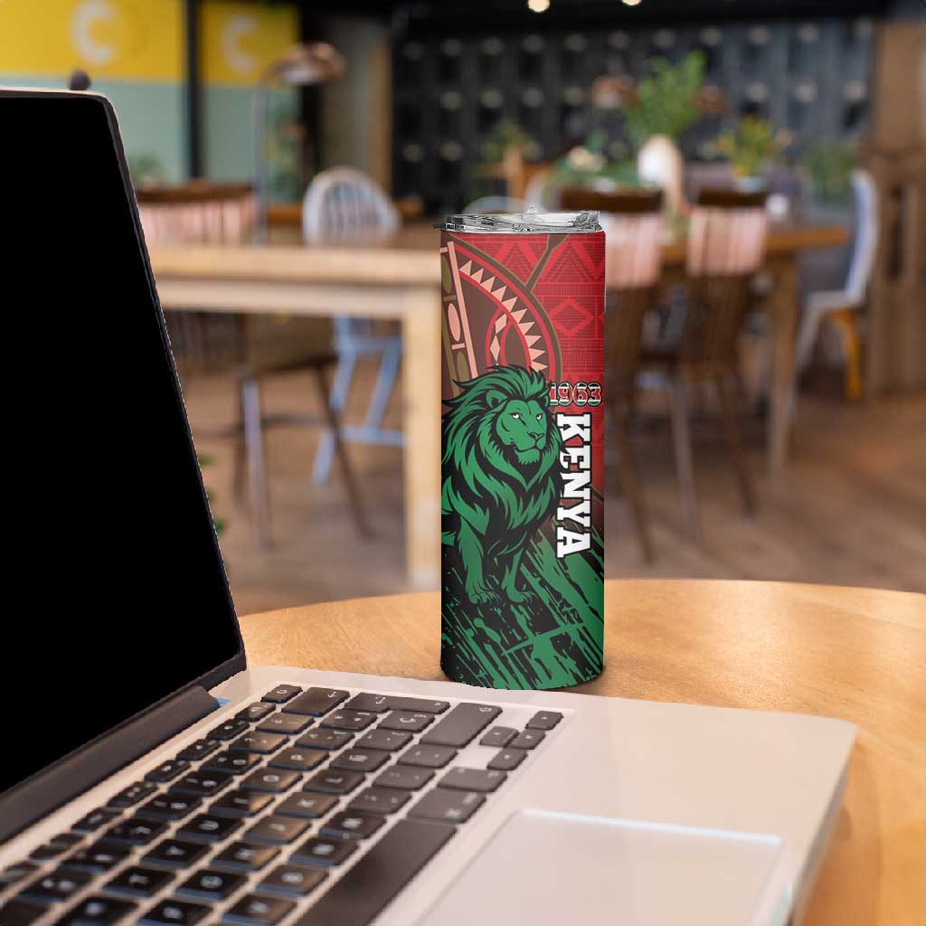 Kenya Independence Day Skinny Tumbler Jamhuri ya Kenya 1963 - African Pattern LT14