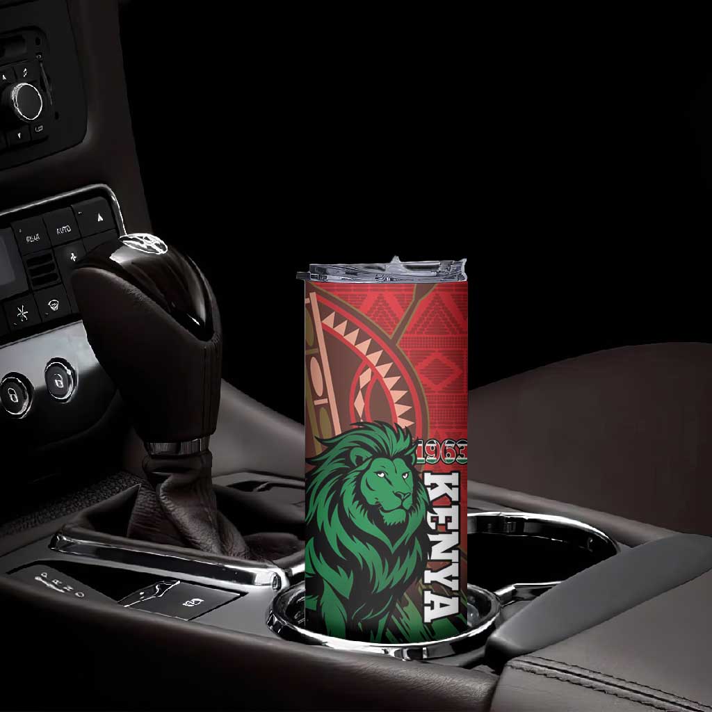 Kenya Independence Day Skinny Tumbler Jamhuri ya Kenya 1963 - African Pattern LT14