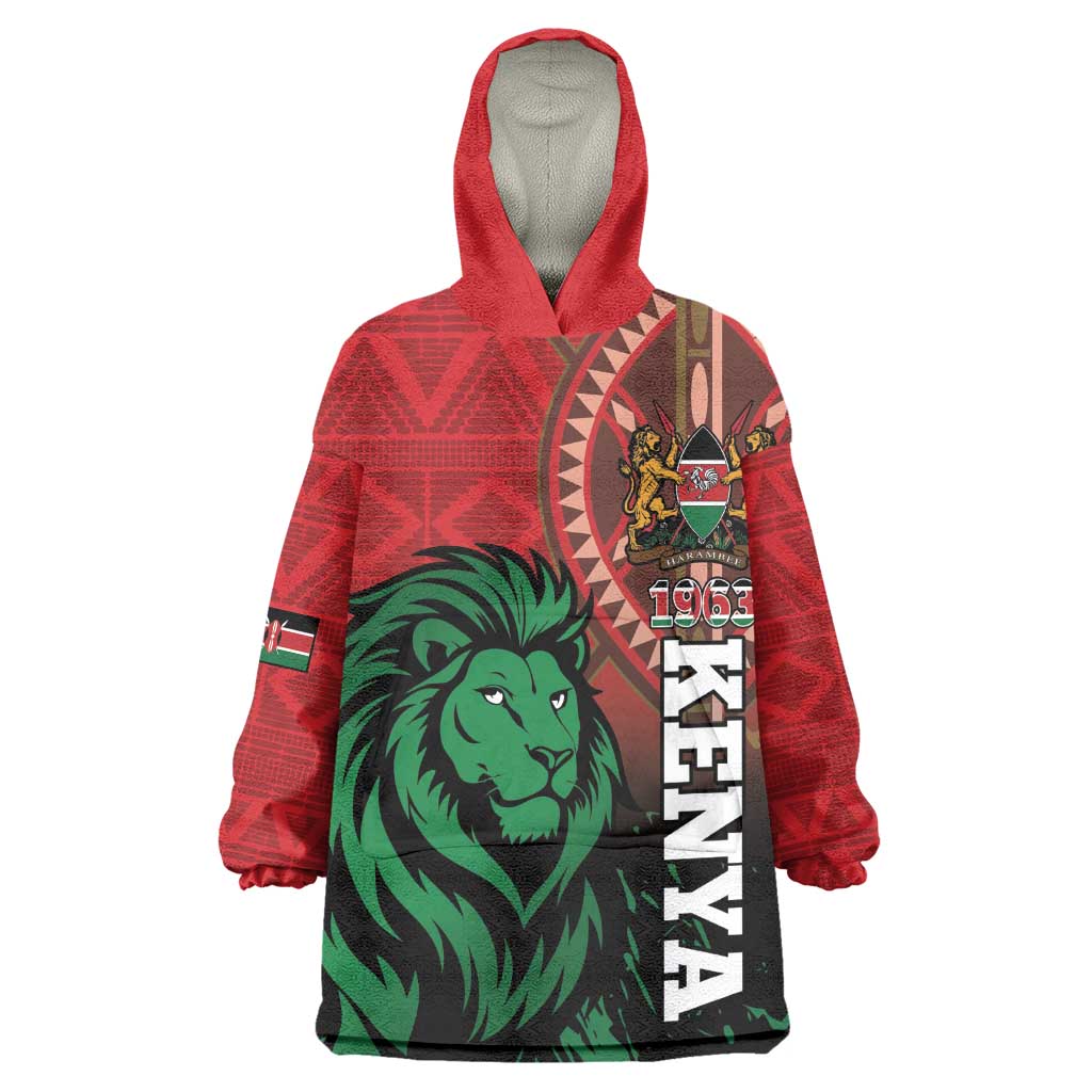 Kenya Independence Day Wearable Blanket Hoodie Jamhuri ya Kenya 1963 - African Pattern LT14
