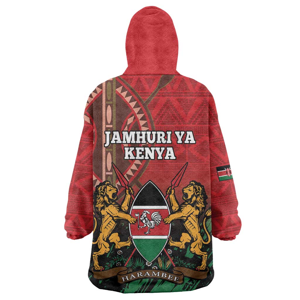 Kenya Independence Day Wearable Blanket Hoodie Jamhuri ya Kenya 1963 - African Pattern LT14