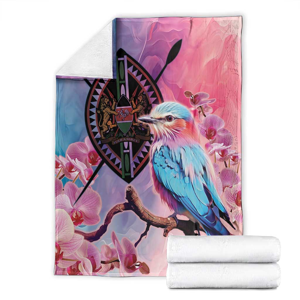 Kenya Lilac-Breasted Roller Blanket Coat Of Arms Mix Orchid LT14