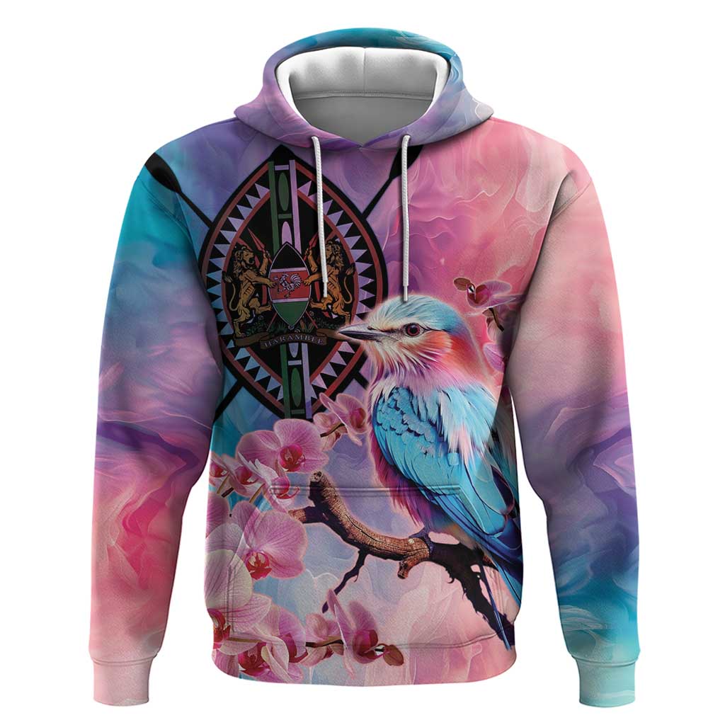 Kenya Lilac-Breasted Roller Hoodie Coat Of Arms Mix Orchid LT14