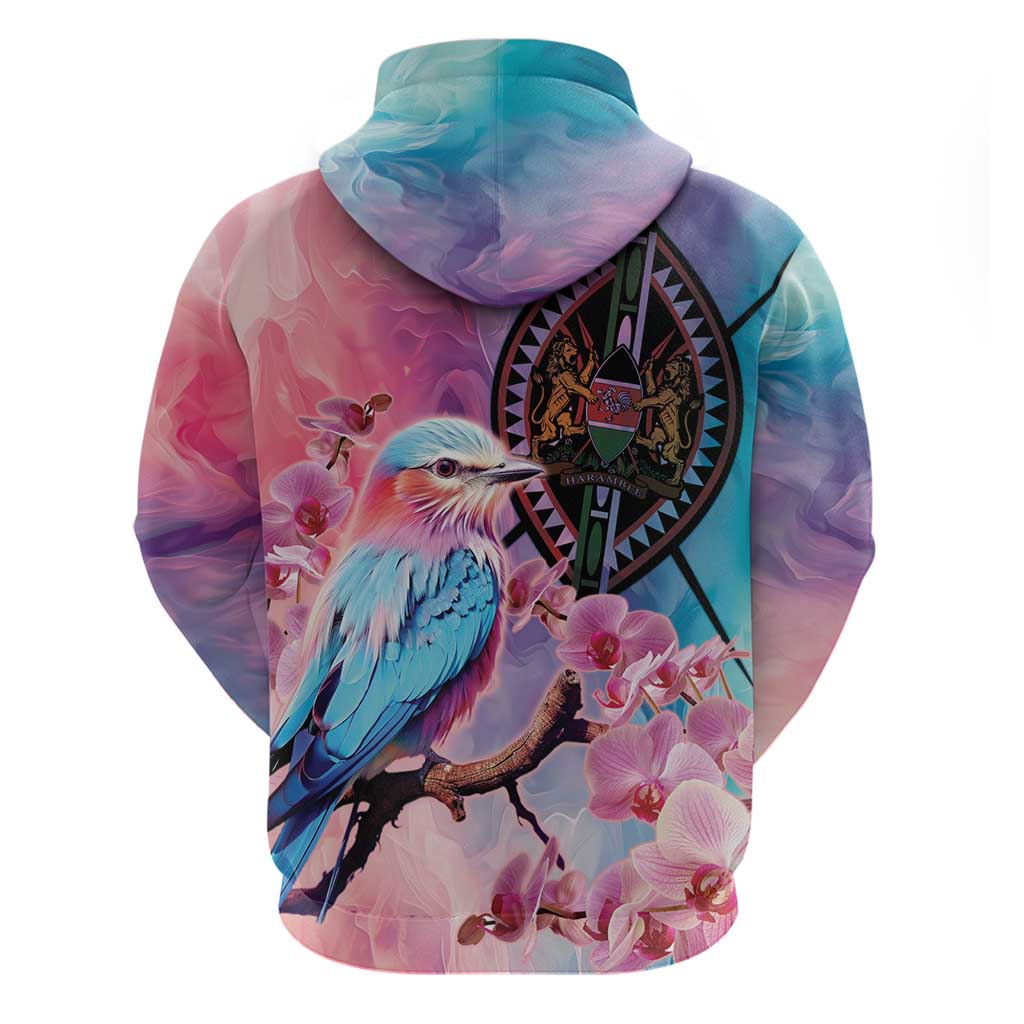 Kenya Lilac-Breasted Roller Hoodie Coat Of Arms Mix Orchid LT14
