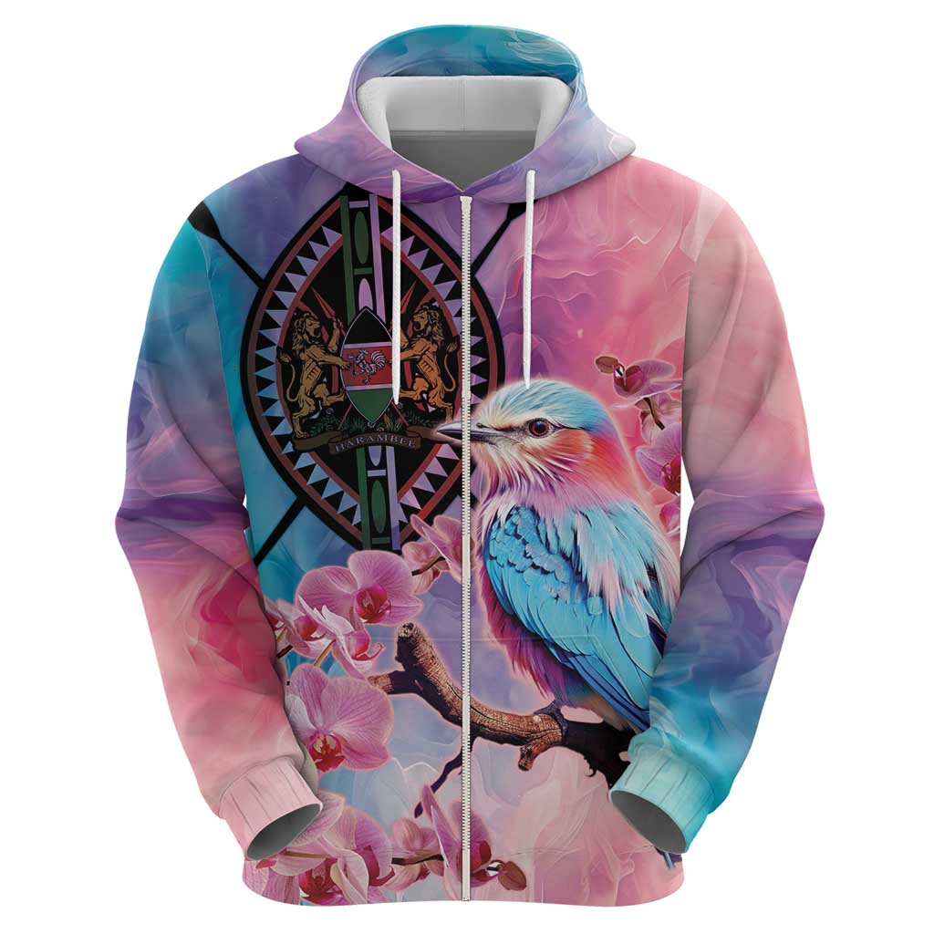 Kenya Lilac-Breasted Roller Hoodie Coat Of Arms Mix Orchid LT14