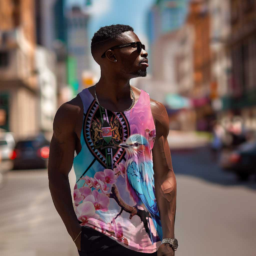 Kenya Lilac-Breasted Roller Men Tank Top Coat Of Arms Mix Orchid LT14