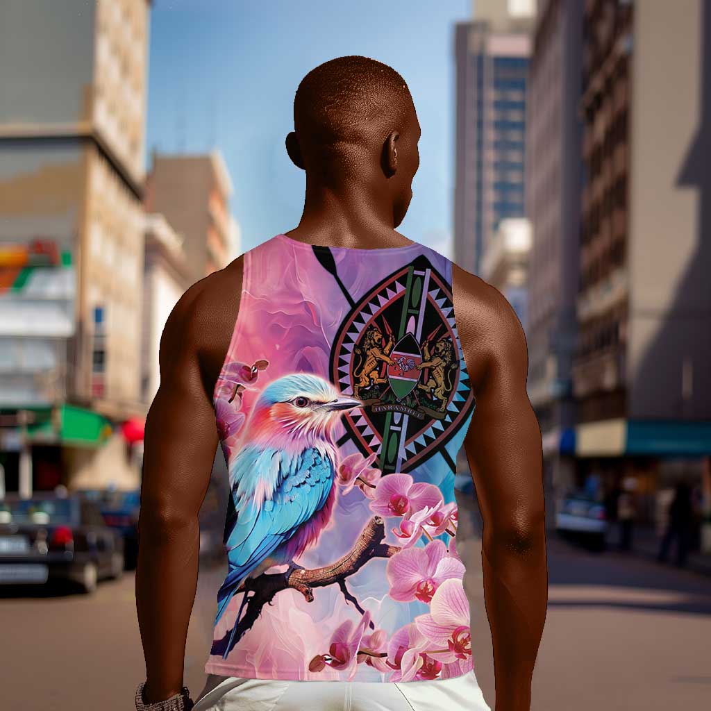 Kenya Lilac-Breasted Roller Men Tank Top Coat Of Arms Mix Orchid LT14