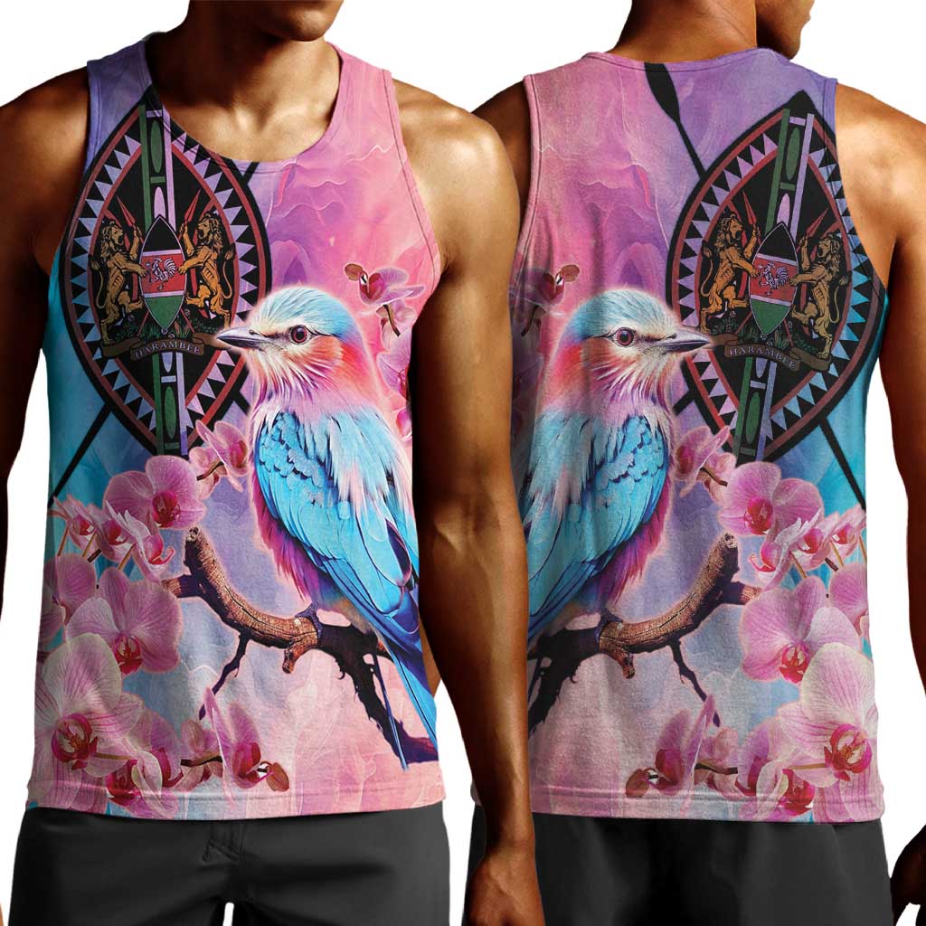 Kenya Lilac-Breasted Roller Men Tank Top Coat Of Arms Mix Orchid LT14