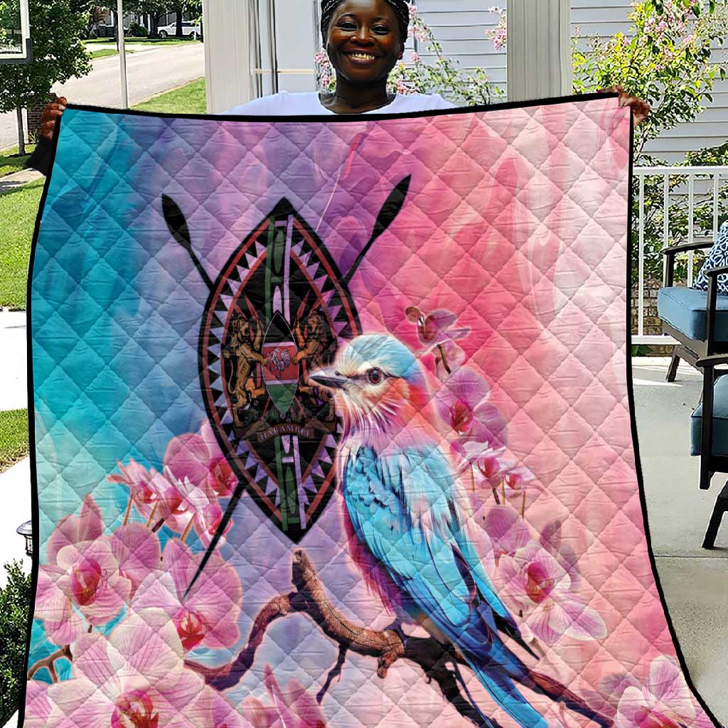 Kenya Lilac-Breasted Roller Quilt Coat Of Arms Mix Orchid LT14