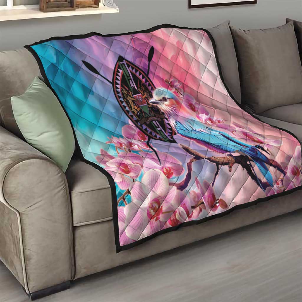 Kenya Lilac-Breasted Roller Quilt Coat Of Arms Mix Orchid LT14