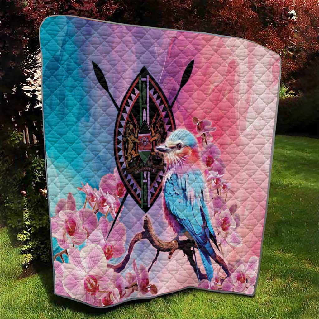 Kenya Lilac-Breasted Roller Quilt Coat Of Arms Mix Orchid LT14
