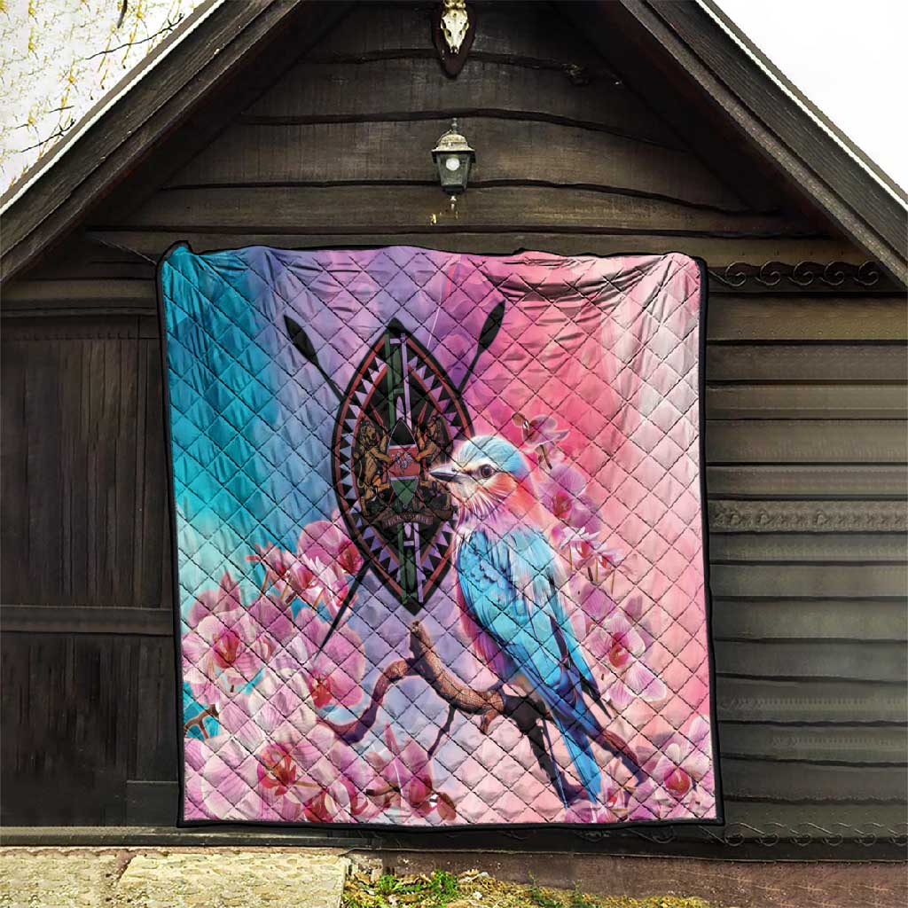 Kenya Lilac-Breasted Roller Quilt Coat Of Arms Mix Orchid LT14