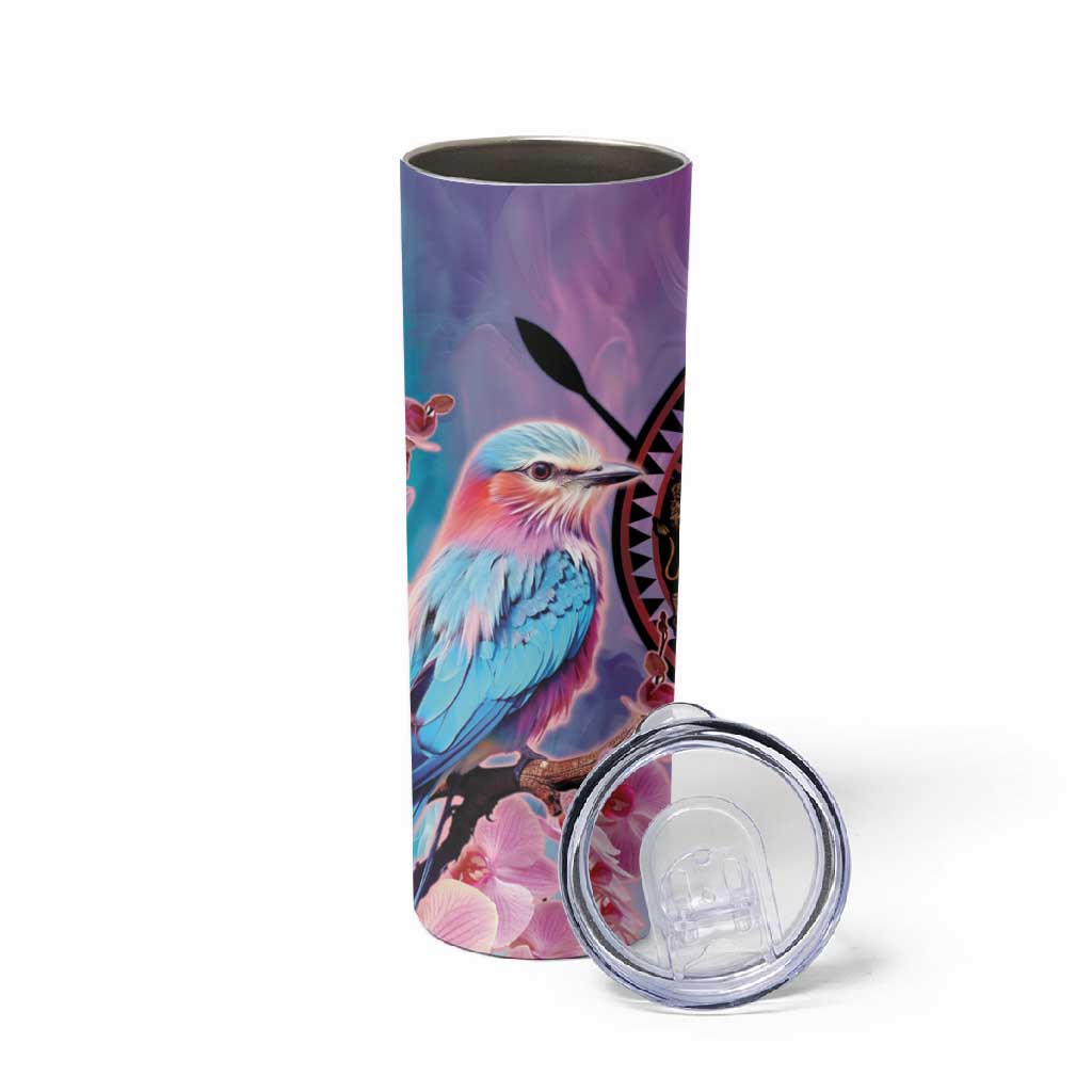 Kenya Lilac-Breasted Roller Skinny Tumbler Coat Of Arms Mix Orchid LT14