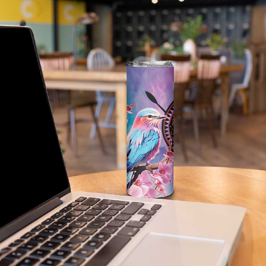 Kenya Lilac-Breasted Roller Skinny Tumbler Coat Of Arms Mix Orchid LT14