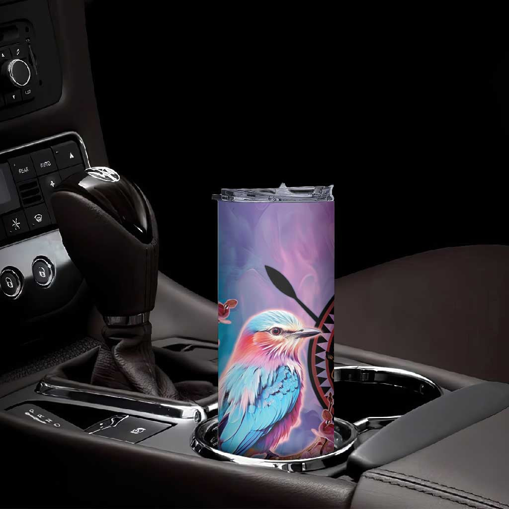 Kenya Lilac-Breasted Roller Skinny Tumbler Coat Of Arms Mix Orchid LT14
