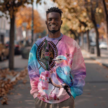 Kenya Lilac-Breasted Roller Sweatshirt Coat Of Arms Mix Orchid LT14