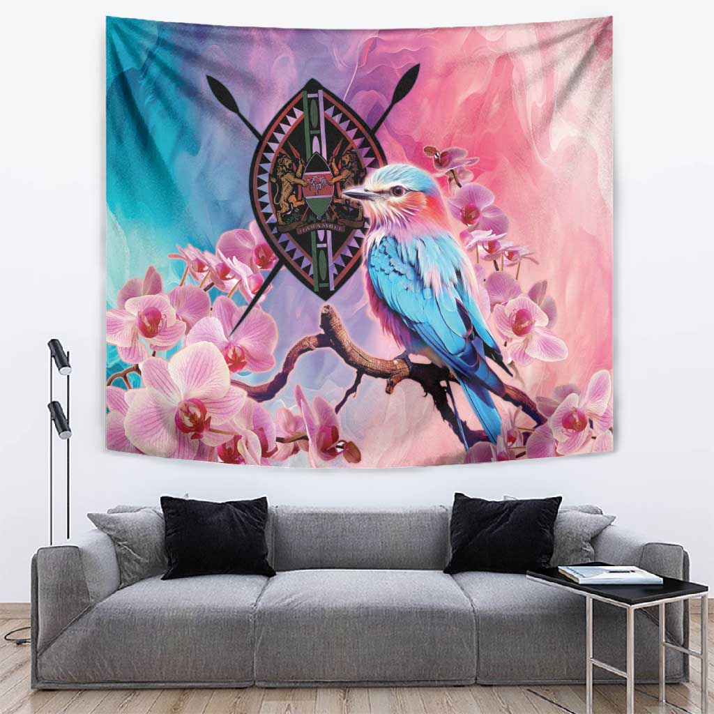 Kenya Lilac-Breasted Roller Tapestry Coat Of Arms Mix Orchid LT14
