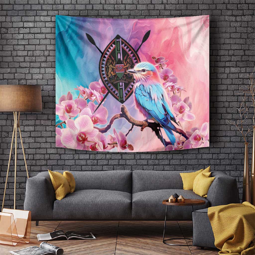Kenya Lilac-Breasted Roller Tapestry Coat Of Arms Mix Orchid LT14