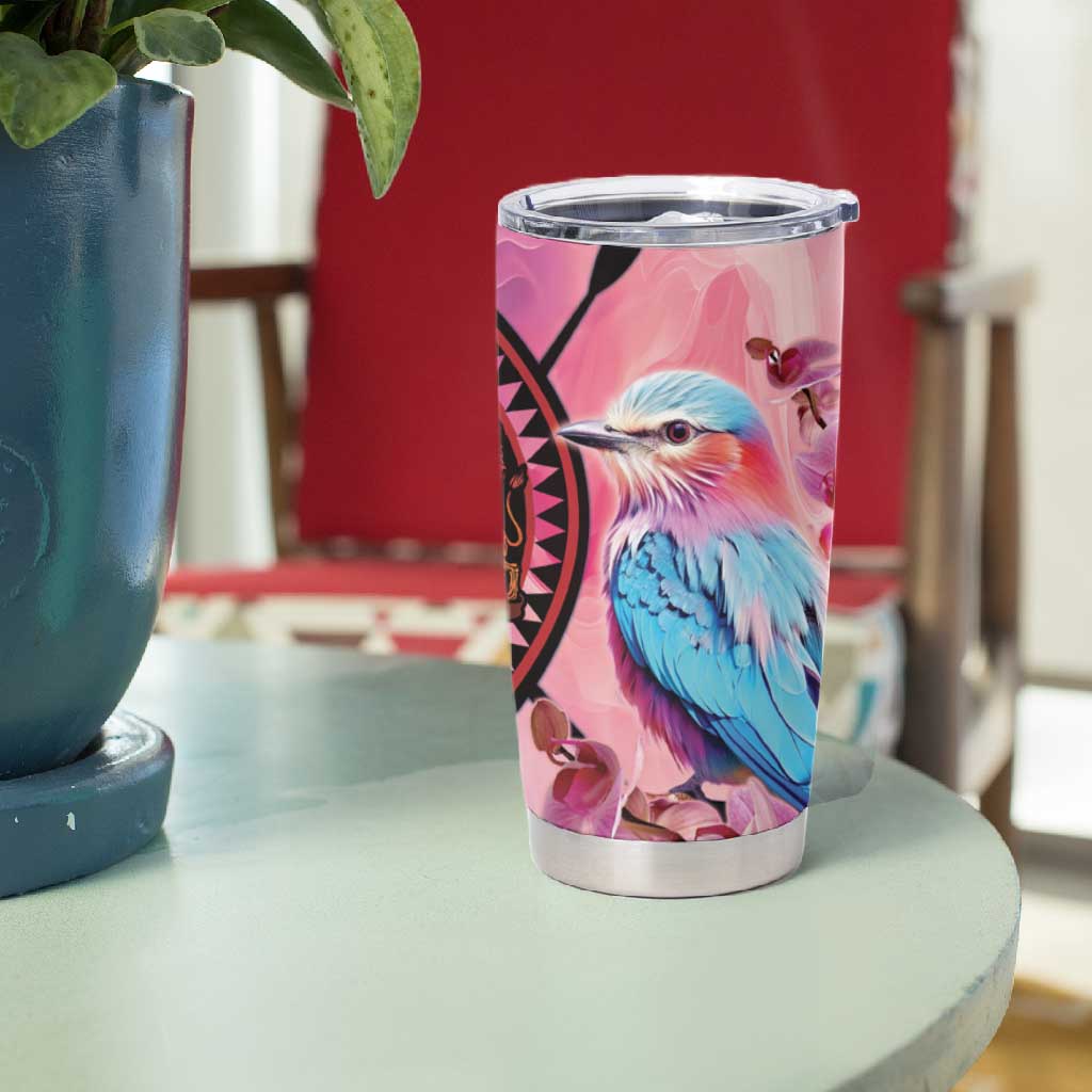 Kenya Lilac-Breasted Roller Tumbler Cup Coat Of Arms Mix Orchid LT14