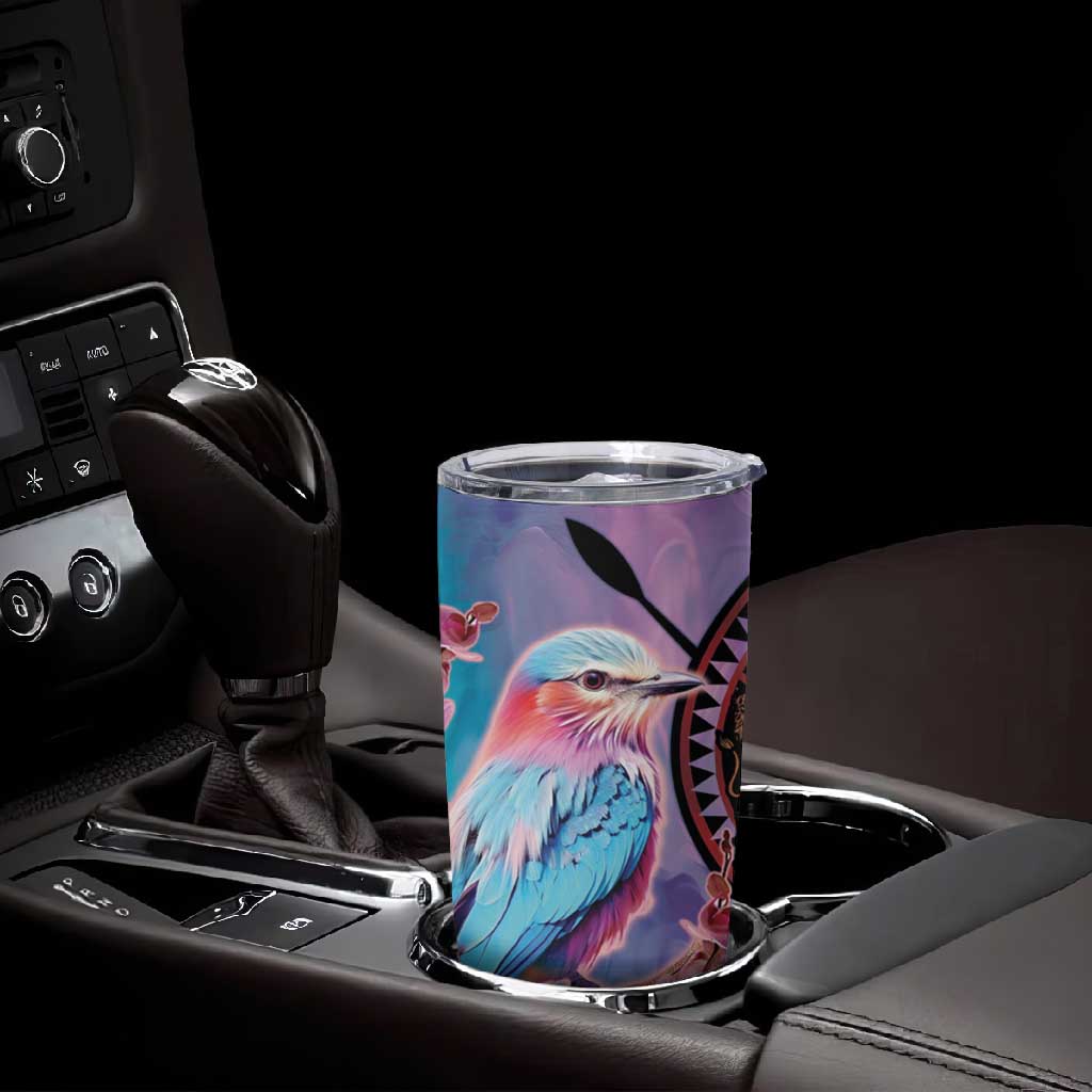 Kenya Lilac-Breasted Roller Tumbler Cup Coat Of Arms Mix Orchid LT14