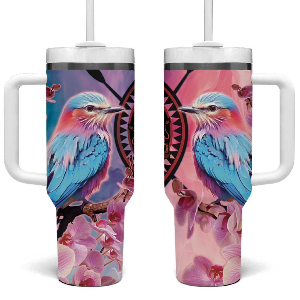Kenya Lilac-Breasted Roller Tumbler With Handle Coat Of Arms Mix Orchid LT14