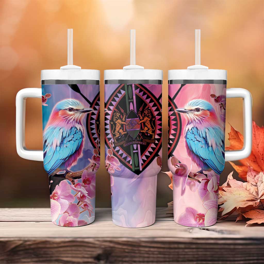 Kenya Lilac-Breasted Roller Tumbler With Handle Coat Of Arms Mix Orchid LT14