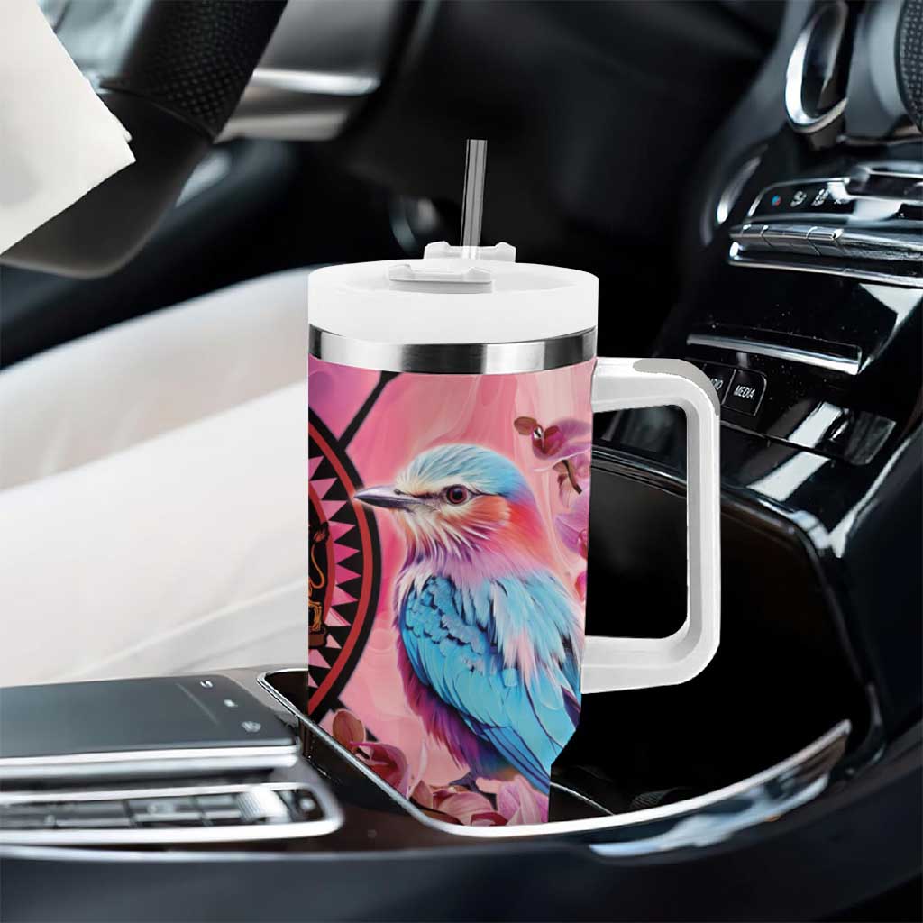 Kenya Lilac-Breasted Roller Tumbler With Handle Coat Of Arms Mix Orchid LT14