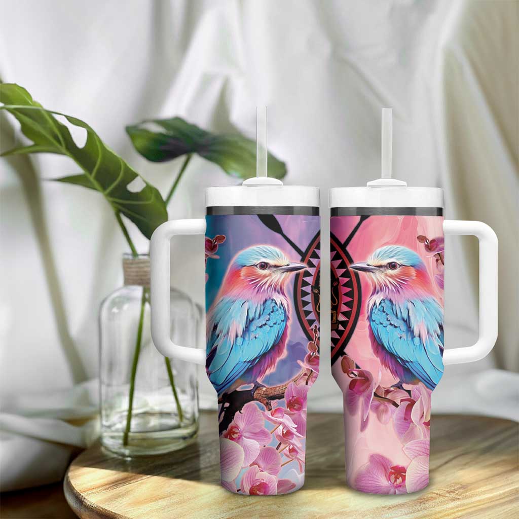 Kenya Lilac-Breasted Roller Tumbler With Handle Coat Of Arms Mix Orchid LT14