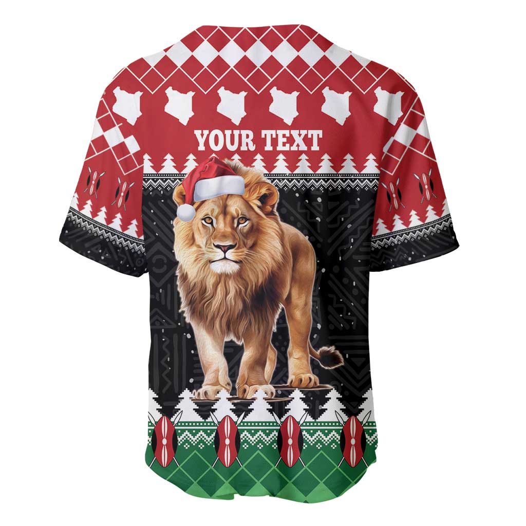 Personalized Kenya Christmas Baseball Jersey Lion Santa - Heri Ya Krismasi! LT14