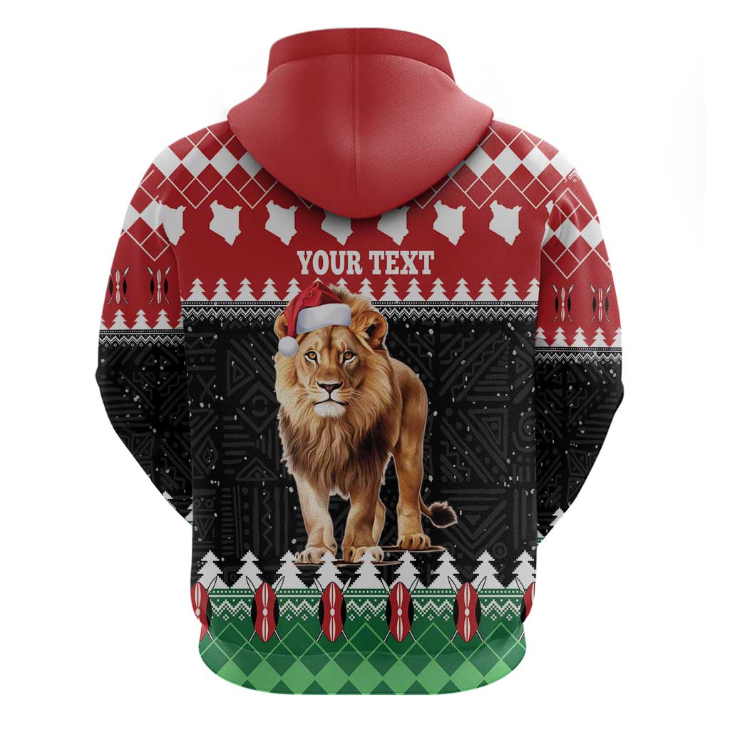 Personalized Kenya Christmas Hoodie Lion Santa - Heri Ya Krismasi! LT14