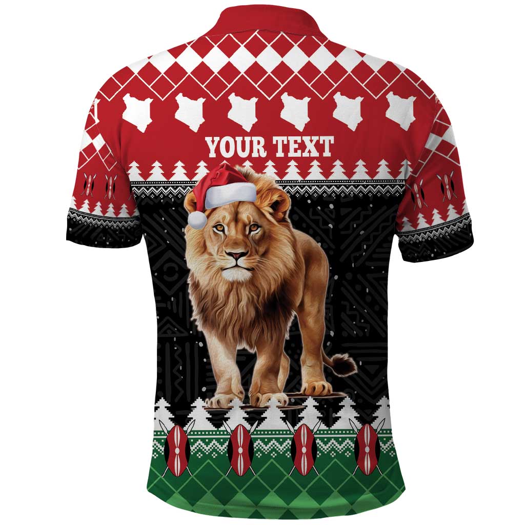 Personalized Kenya Christmas Polo Shirt Lion Santa - Heri Ya Krismasi! LT14