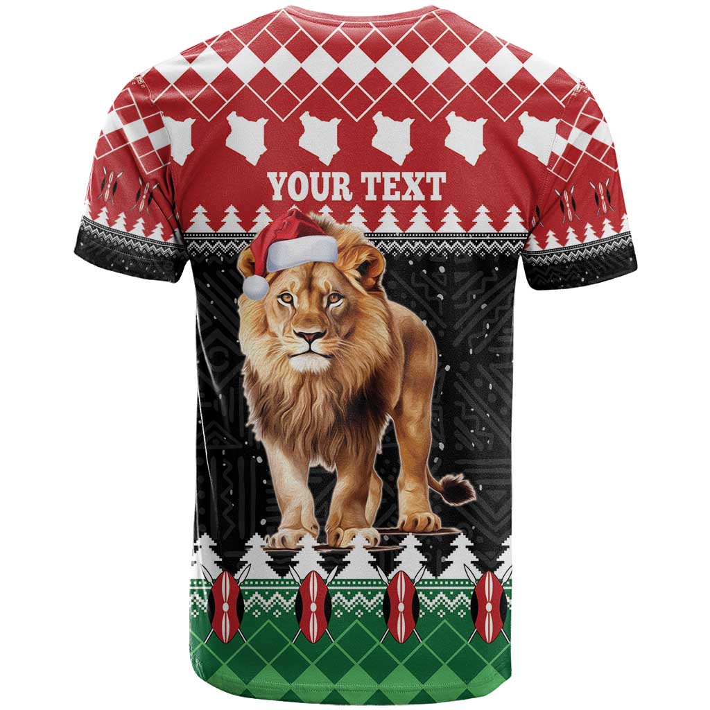Personalized Kenya Christmas T shirt Lion Santa - Heri Ya Krismasi! LT14