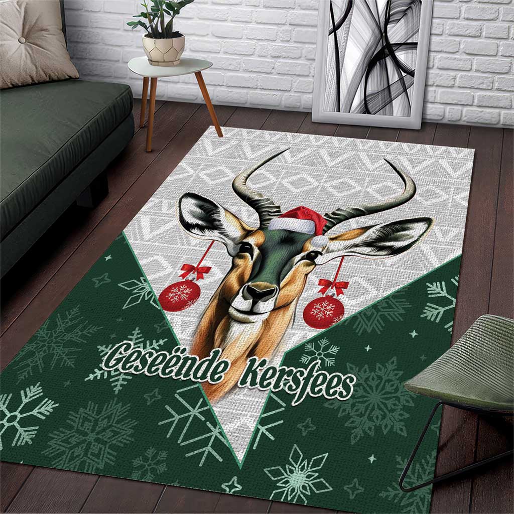 South Africa Springboks Christmas Area Rug Bokke Santa - Geseende Kersfees LT14